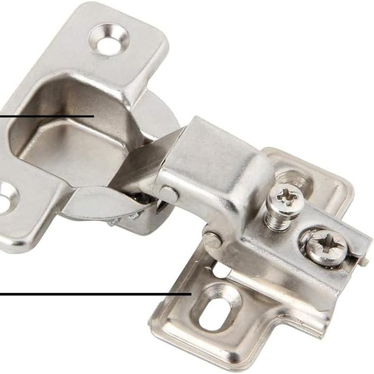 Silverline 105 Degree Face Frame Cabinet Hinges, 6 Pack, detail view