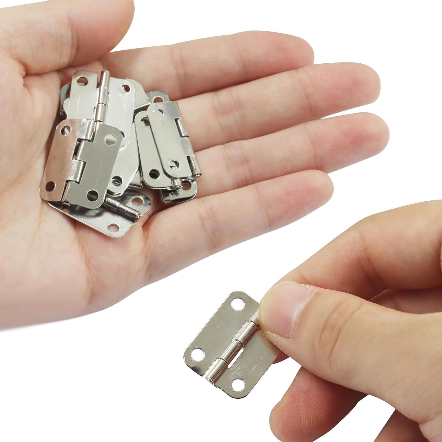 Murtenze Mini Silver Butt Hinges, 24 Pack