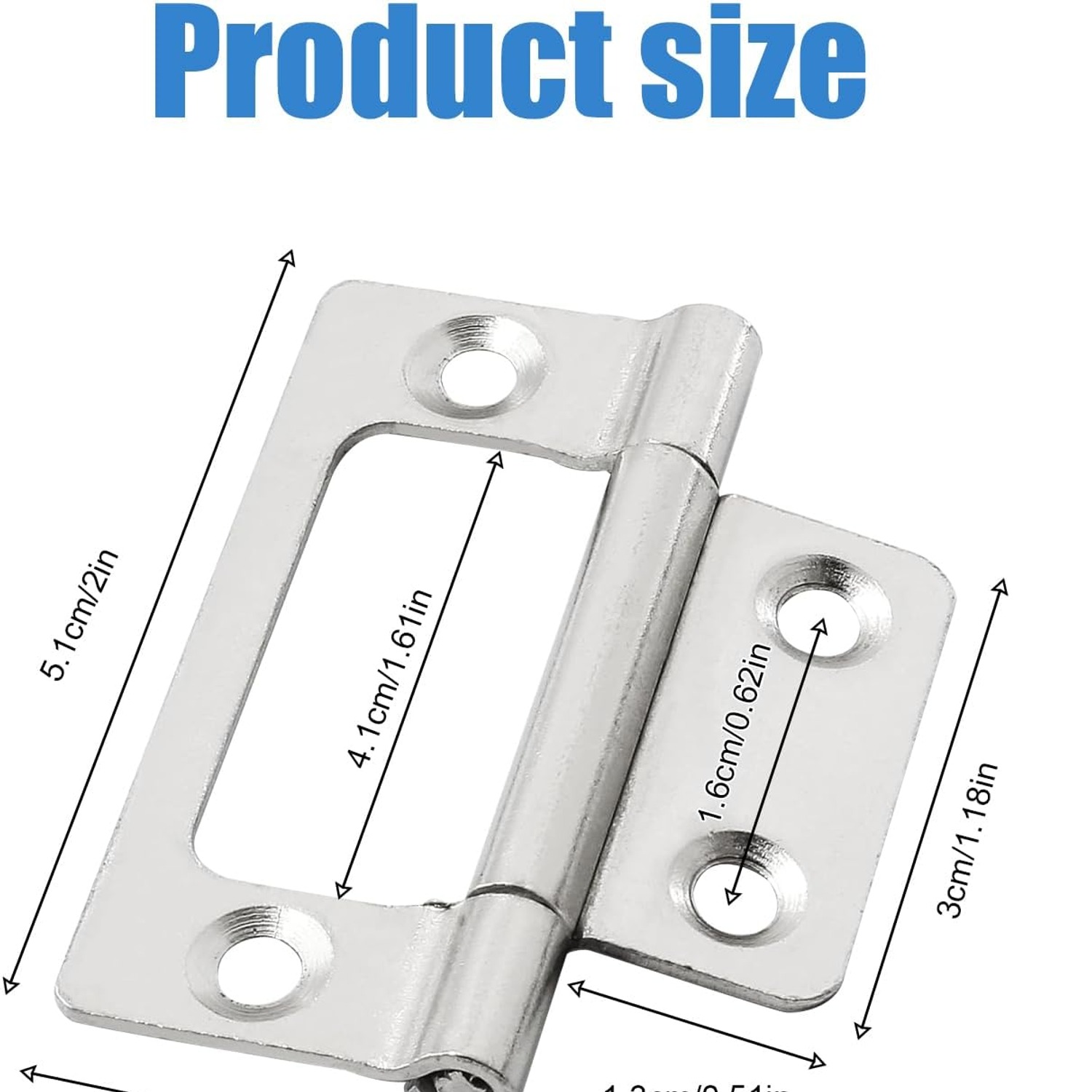 50mm Stainless Steel Flush Hinges: image 2