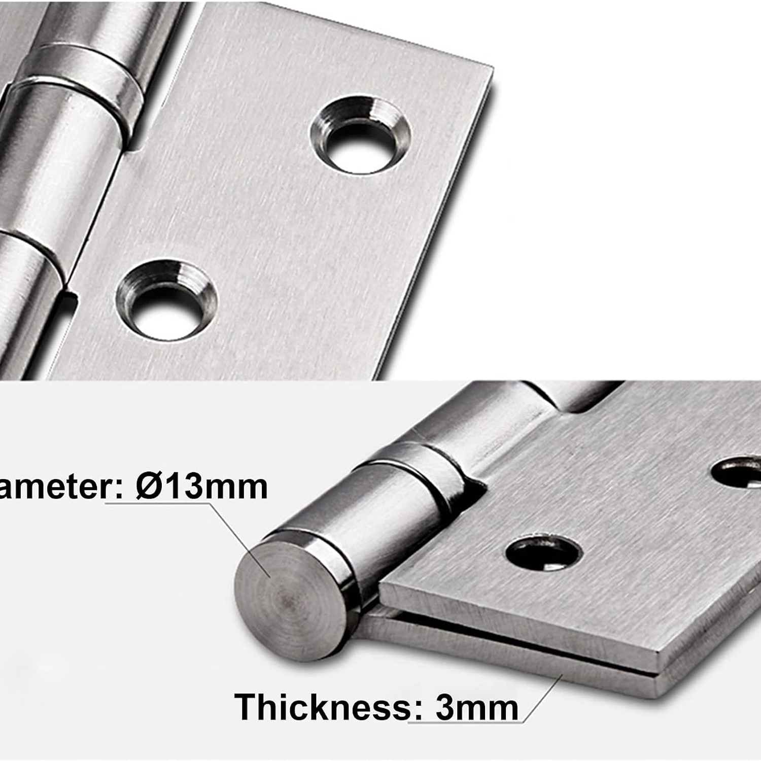 Ball Bearing Door Hinges, Stainless Steel, 127 x 102mm (4 Pack): image 4