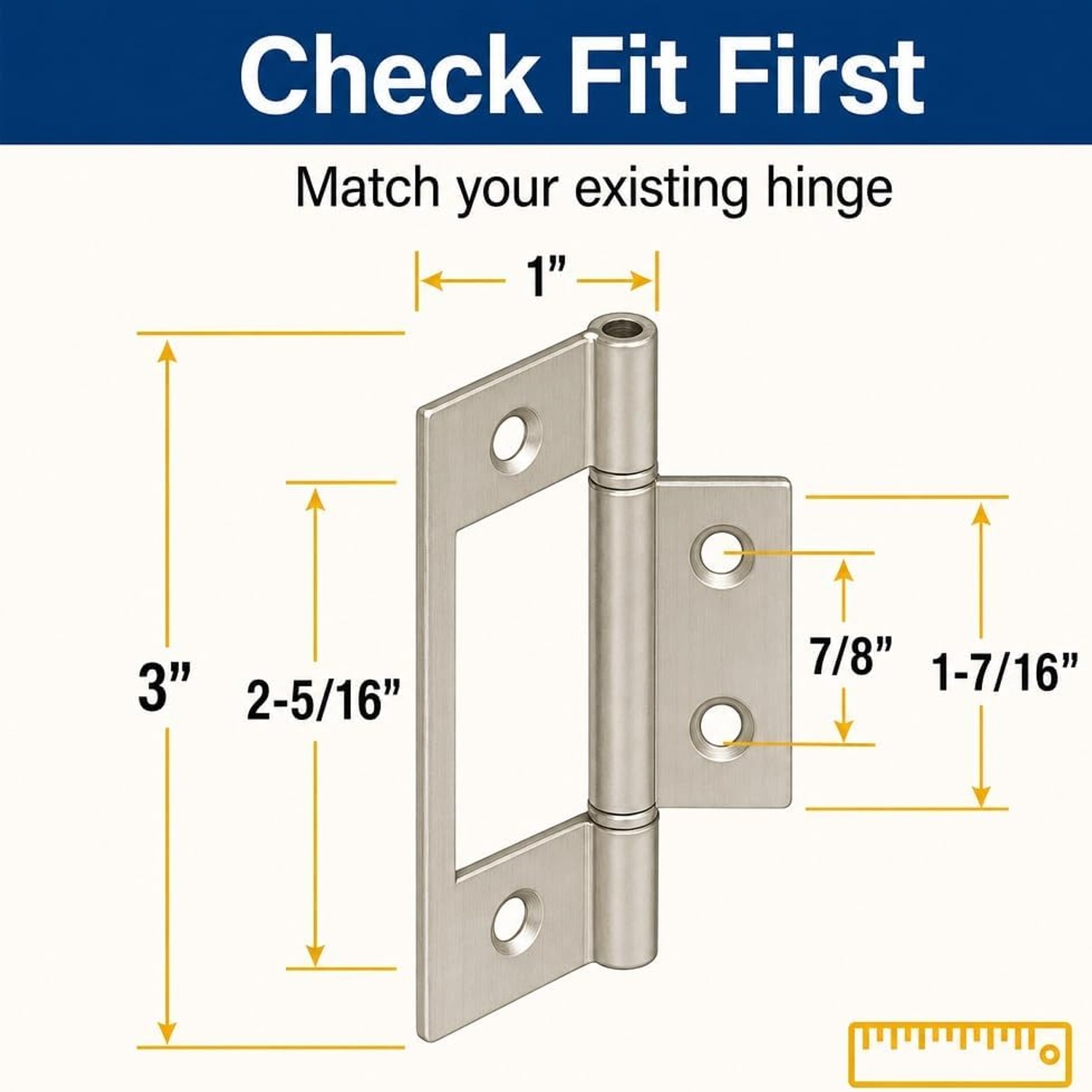 PRIME-LINE N 7273 Non-Mortise Bifold Door Hinge