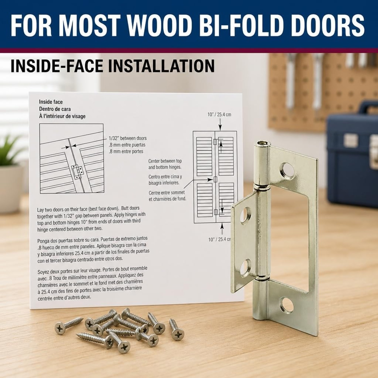 PRIME-LINE N 7273 Non-Mortise Bifold Door Hinge