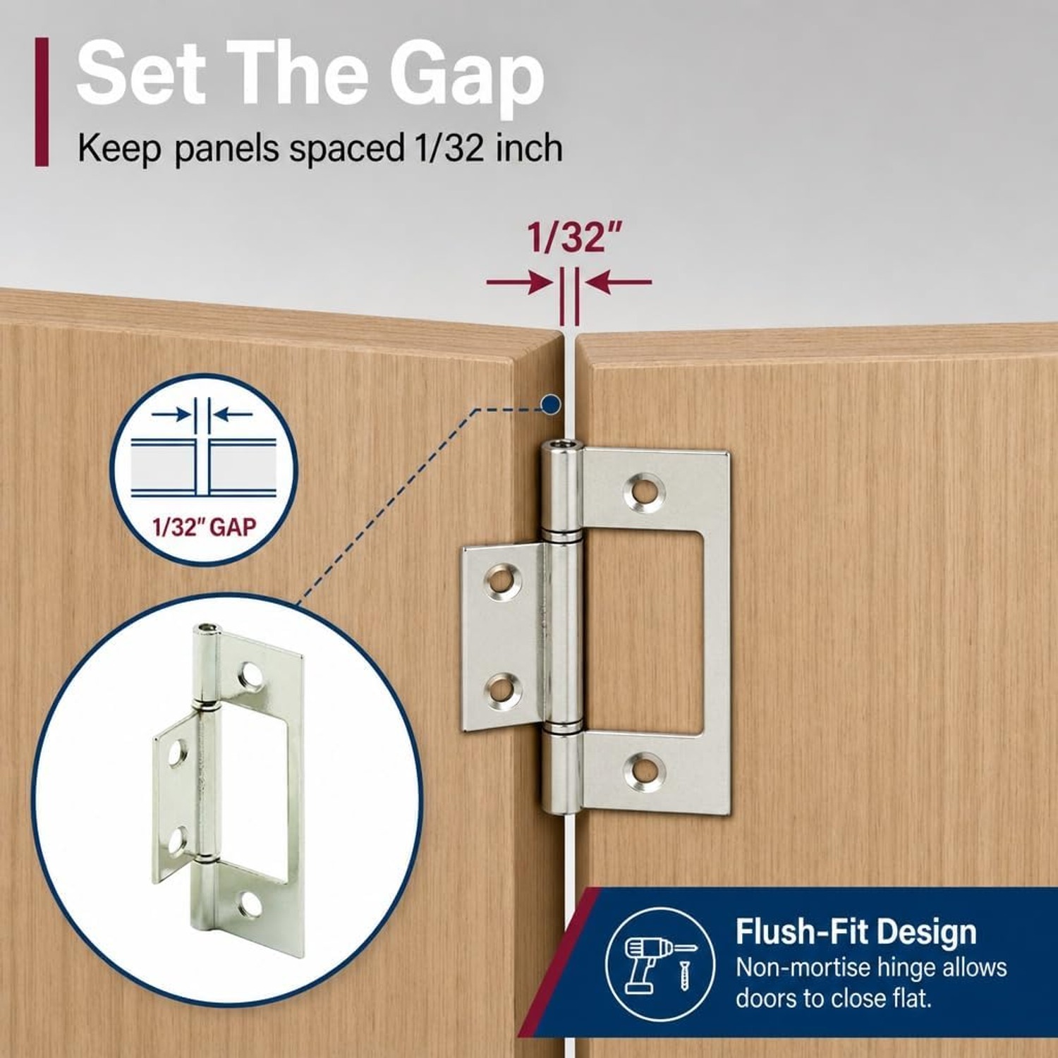 PRIME-LINE N 7273 Non-Mortise Bifold Door Hinge