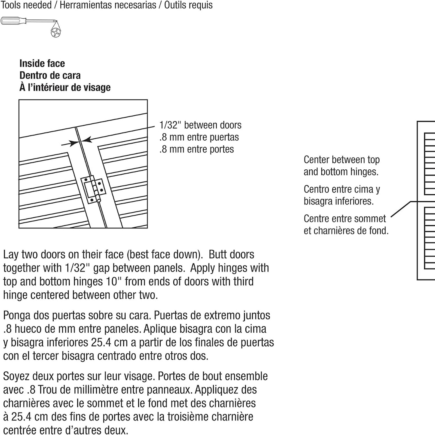PRIME-LINE N 7273 Non-Mortise Bifold Door Hinge