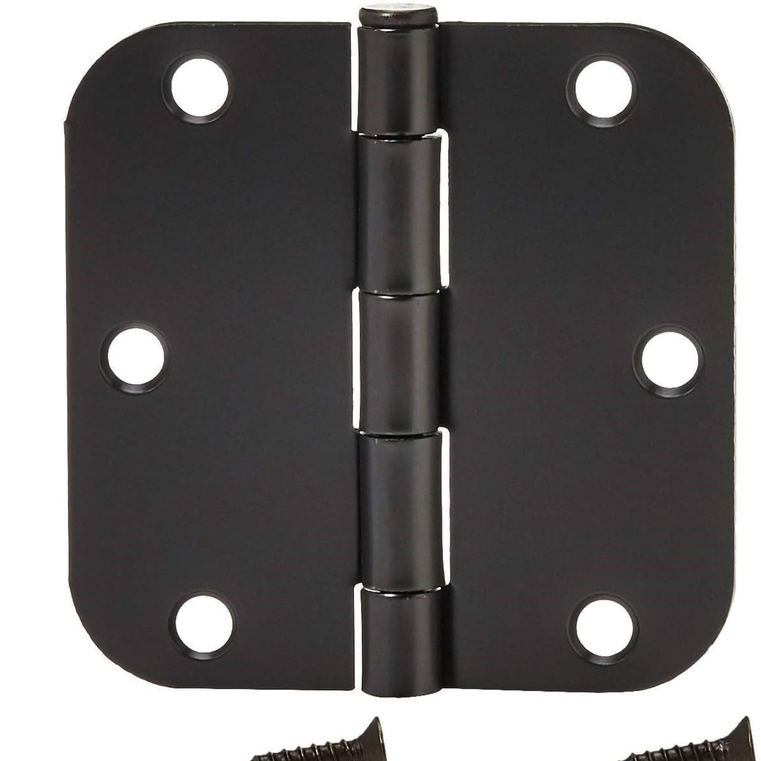 Rounded Corner Door Butt Hinges, 18 Pack, Matte Black: image 4