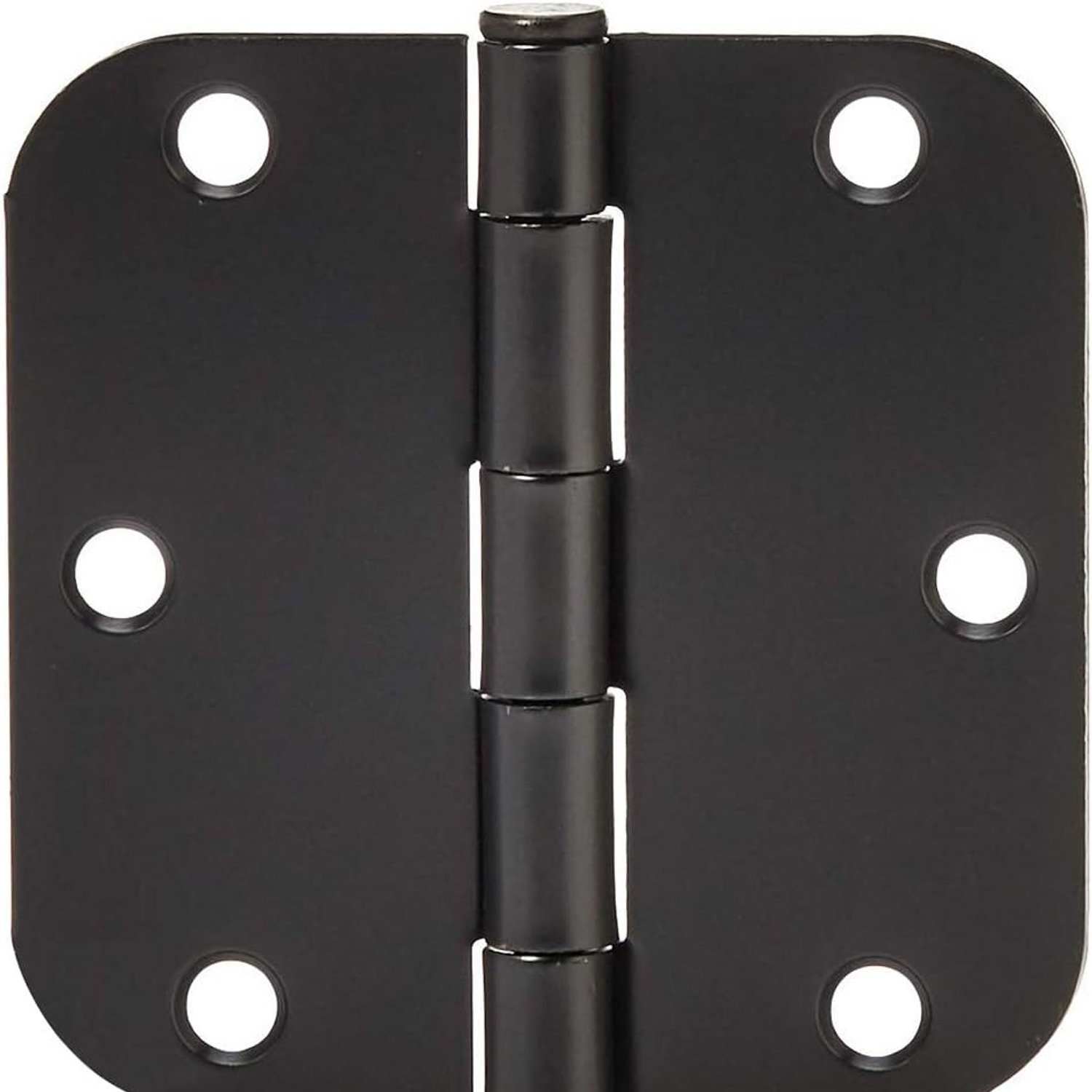 Rounded Corner Door Butt Hinges, 18 Pack, Matte Black: image 1