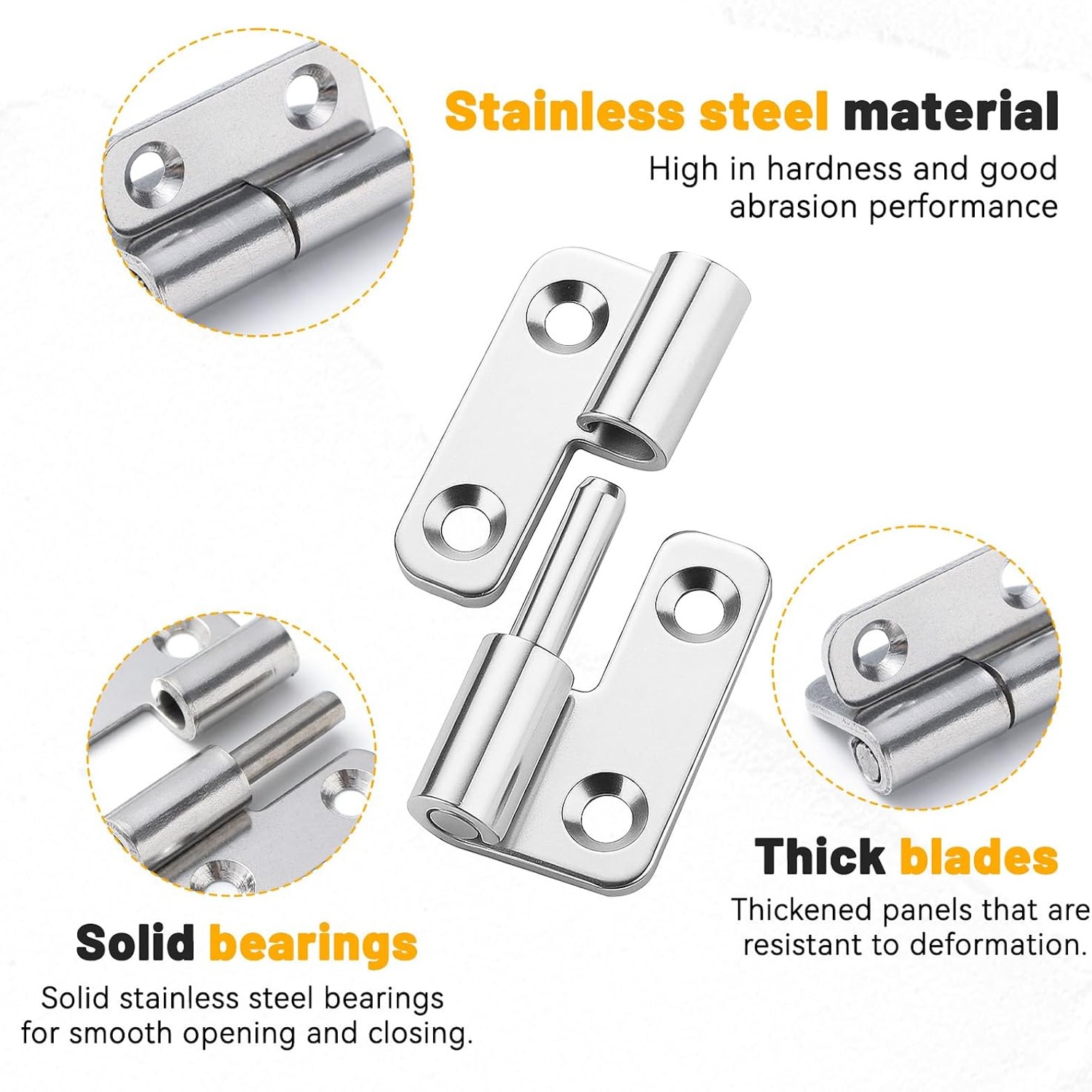 Lift Off Hinges 8 Pack Brushed Stainless Steel: image 3