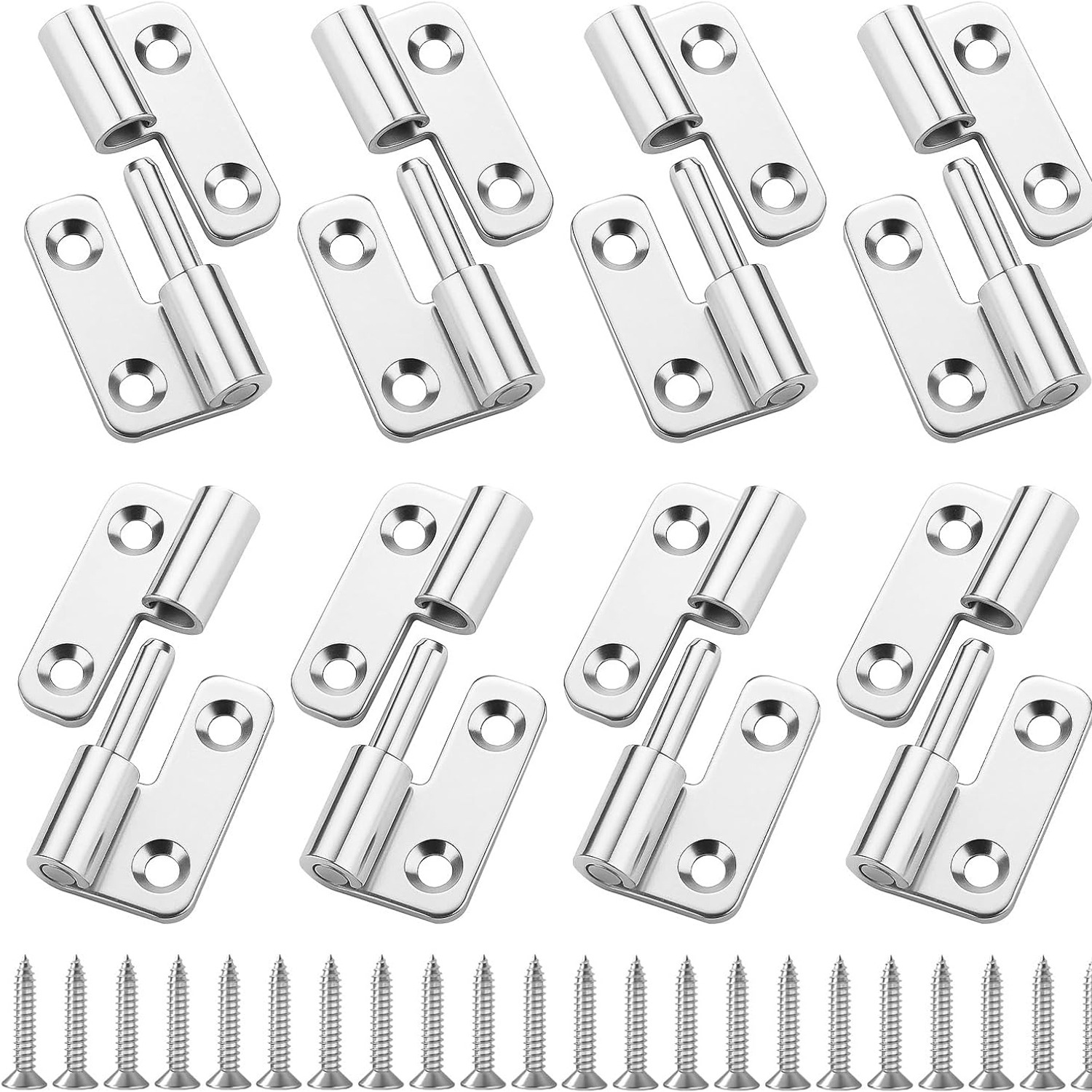Lift Off Hinges 8 Pack Brushed Stainless Steel: image 1