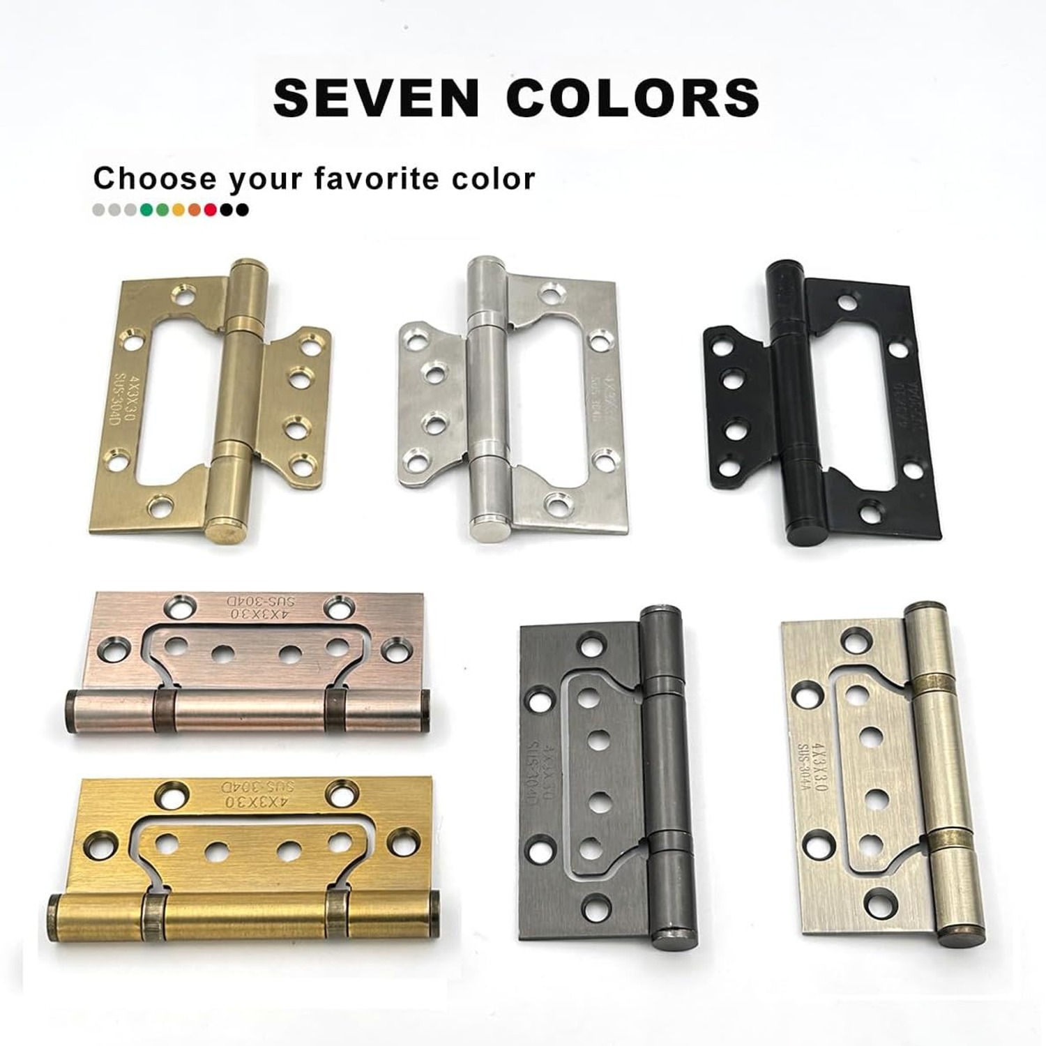 VOLUKA Non Mortise Door Hinges 6 Pack: image 4