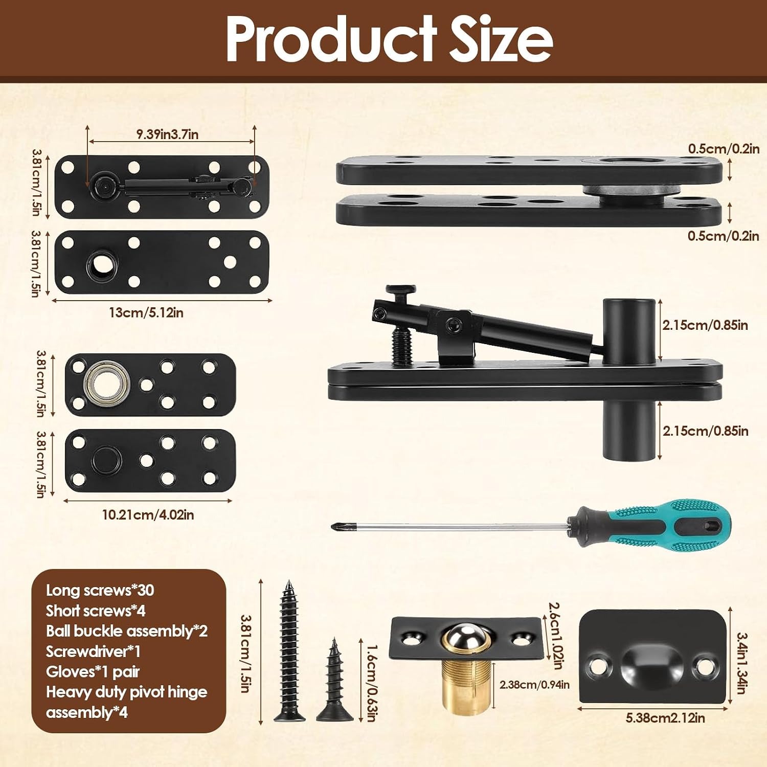 AGJIQ Concealed Pivot Door Hinge Set: image 2