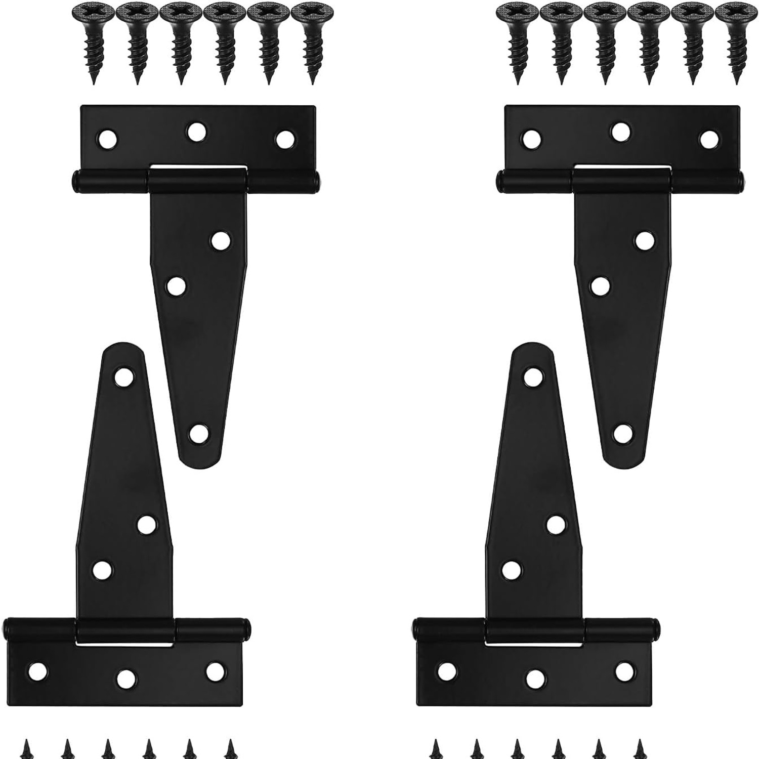 Black T Strap Hinges, Pack of 4: image 1