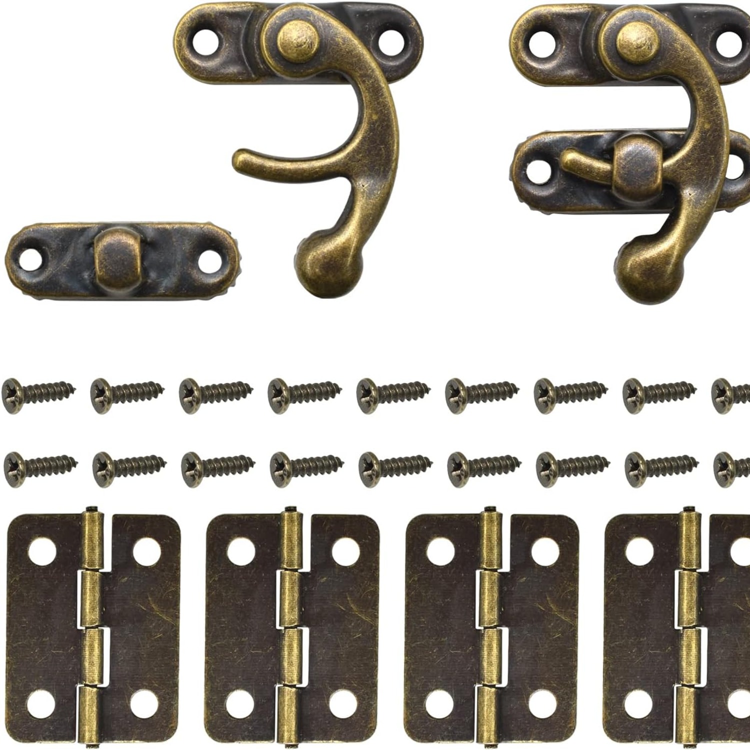 Antique Bronze Box Hinge and Latch Set