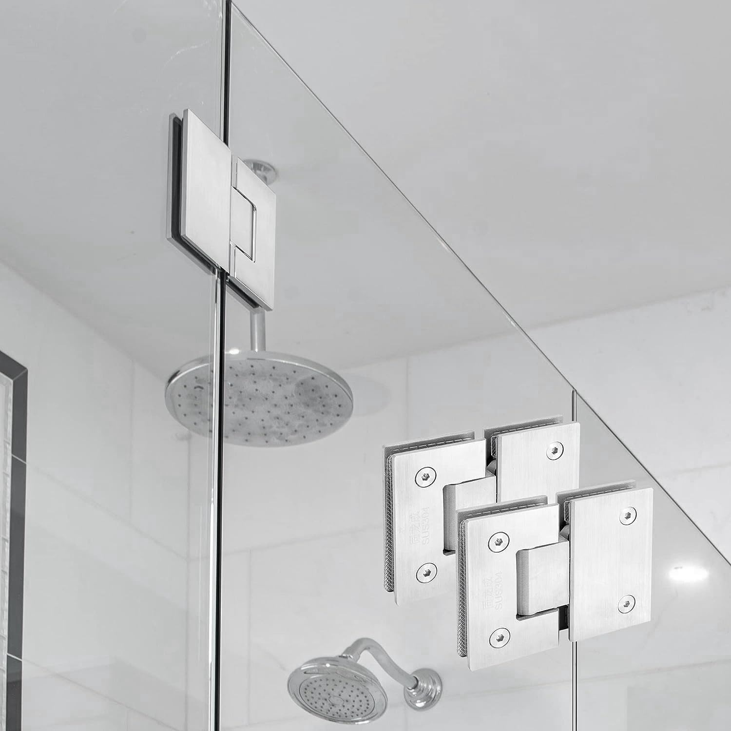 Veumoie Brushed Glass Shower Door Hinges: image 2