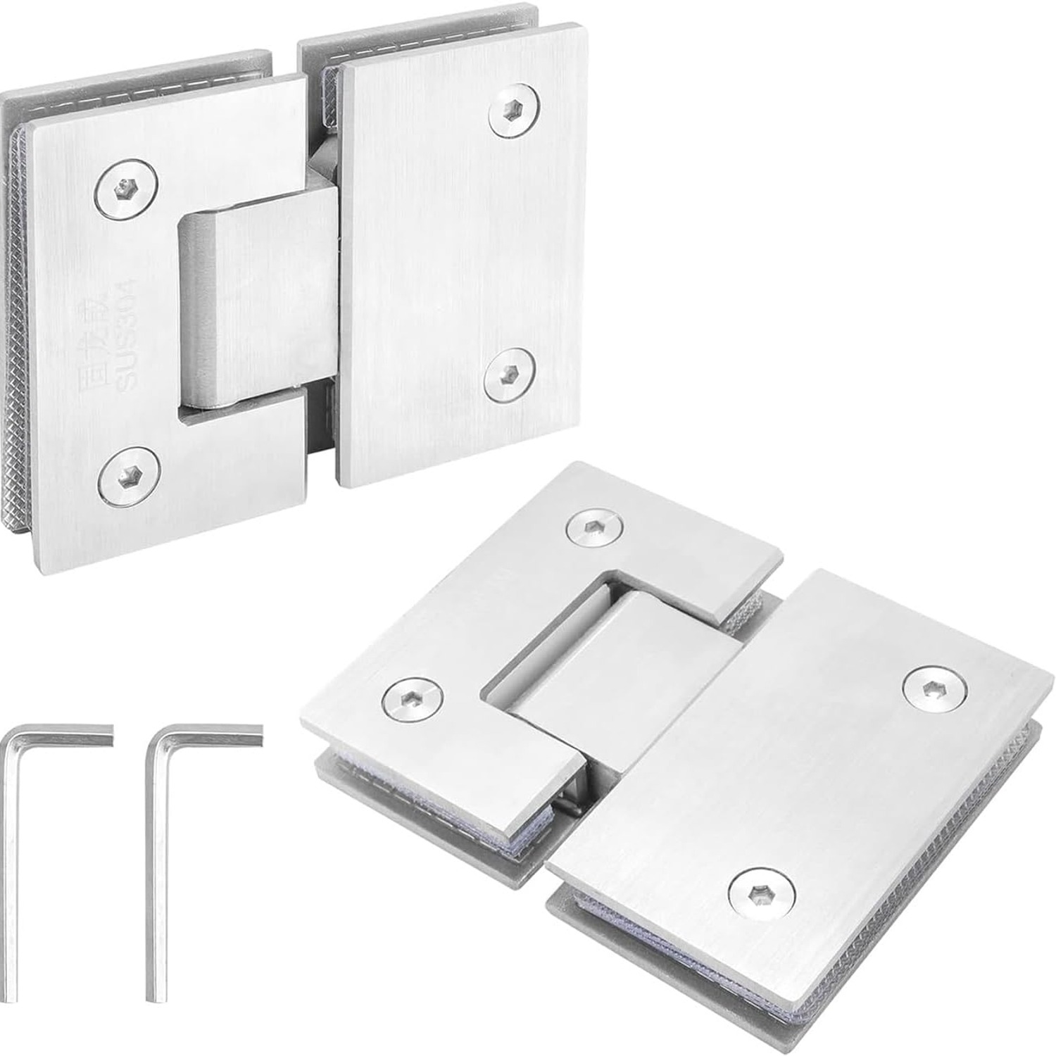Veumoie Brushed Glass Shower Door Hinges: image 1