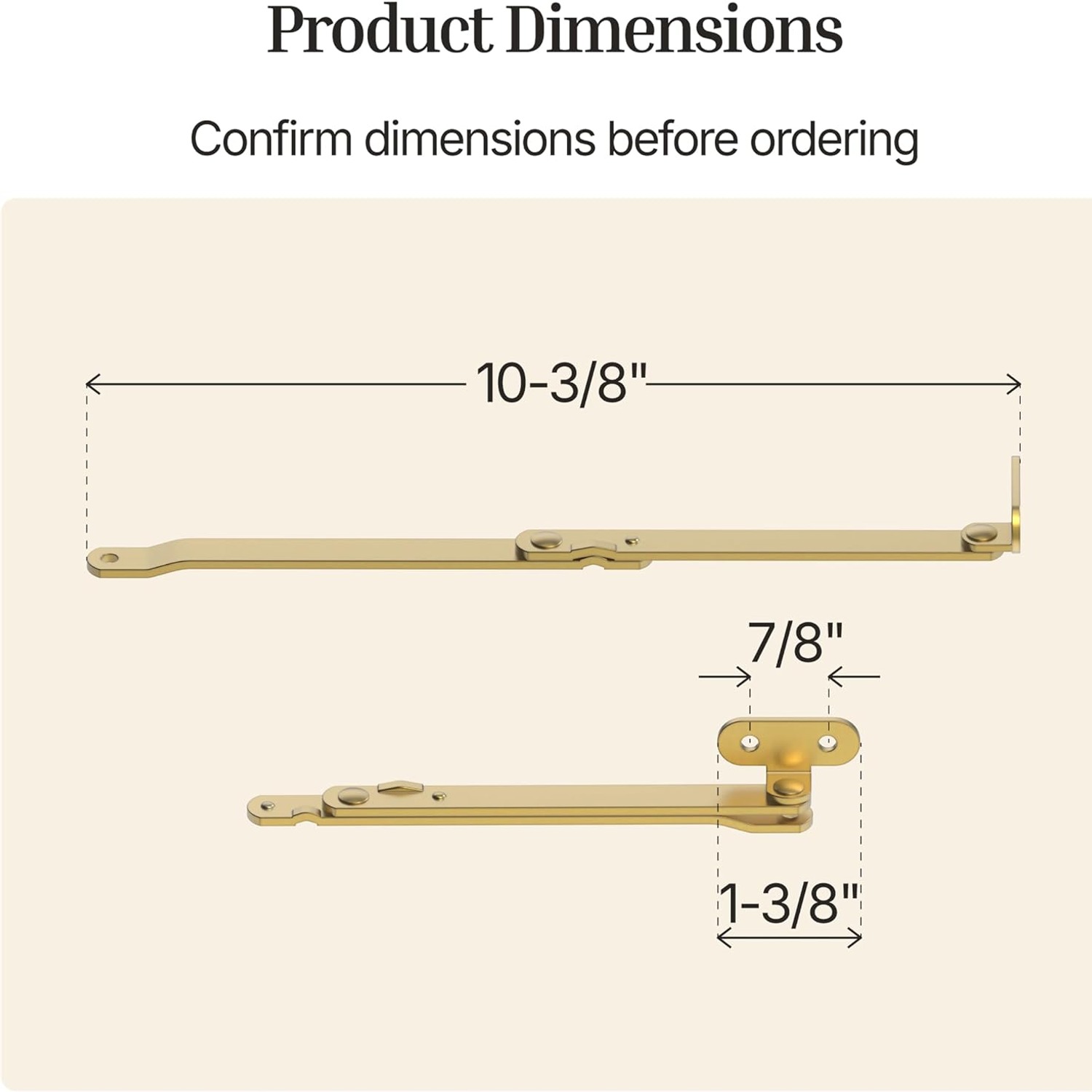 Brass Plated Left and Right Lid Stay Supports